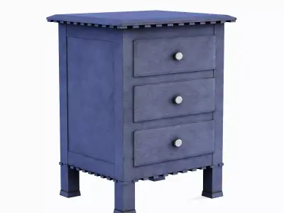 Old Wooden Dresser A 06 Low-poly 3D model