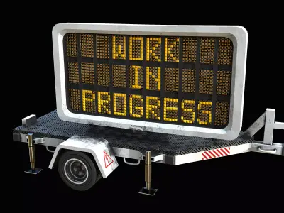 Sign Trailer PBR Low-poly 3D model