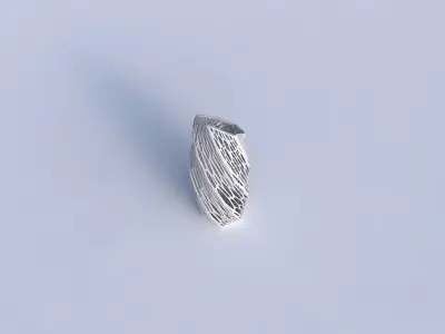 Vase twisted bent hexagon with fine organic lattice 3D print model
