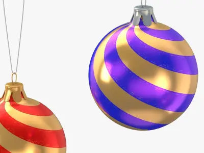 Christmas ornaments  Low-poly 3D model