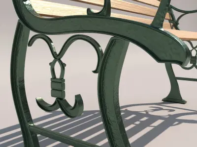 Garden Bench 01 Low-poly 3D model