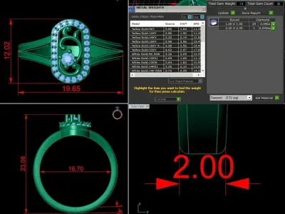Jewelry Diamond Ring 3D Print Model 3D print model 34