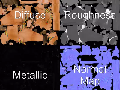 Vibrant Zigzag Swimsuit model pack Low-poly 3D model