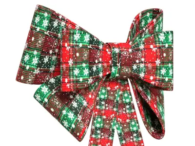 Christmas Bow Ribbon 06 Low-poly 3D model