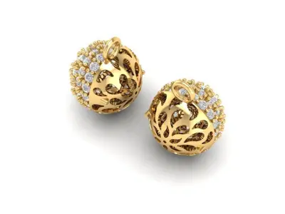 Luxury Round Diamond Ball Pendant Jewelry 3D Model  2219 3D print model