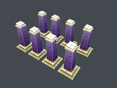 Low Poly Stylize Pillar Low-poly 3D model