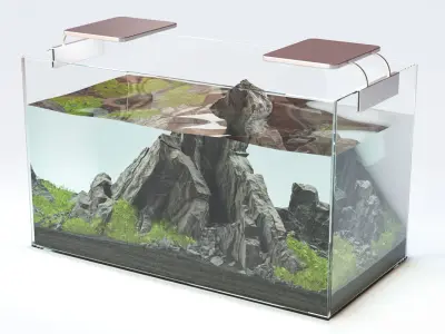 Aquarium decoration made of rocks 3D model
