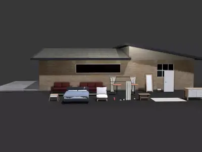 luxury interior pack Low-poly 3D model