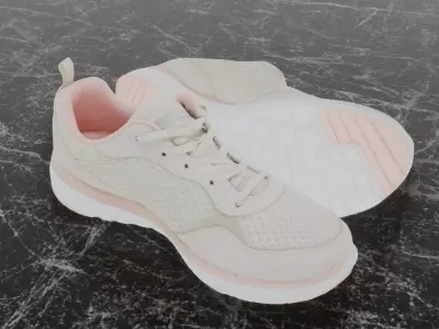 SKECHERS 3D SHOES - PINK Low-poly 3D model
