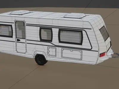 Caravan low poly tail light 3D model