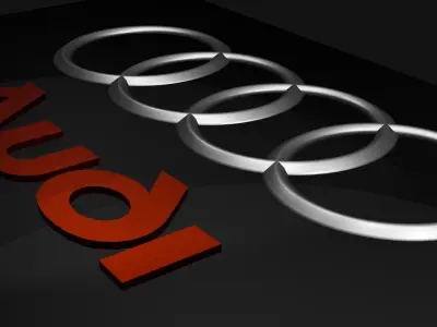 Audi Logo 3D model by nethujasasmira