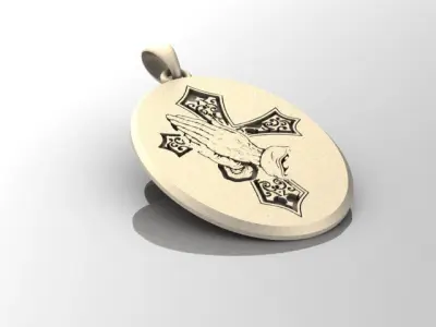 pendant prayer cross 3D print model