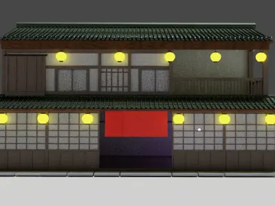 Japanese house Free low-poly 3D model