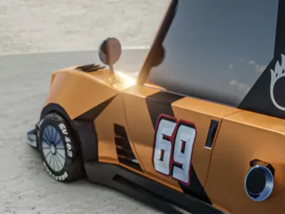 Stylized Racing Car  Low-poly 3D model