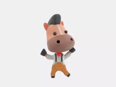 Cute Horse 3D Illustration 3D model