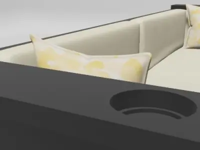 Low-poly Blender Couch Free low-poly 3D model