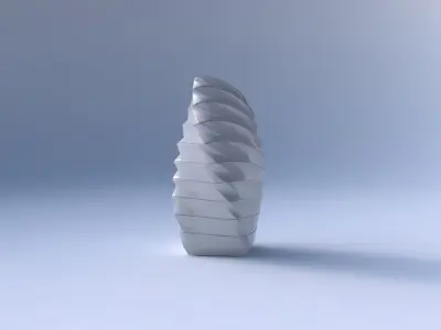 Vase twisted arc quadratic with horizontal dents and twisted ... 3D print model