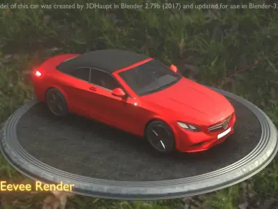 City Car 35 Upper Class Type-A Red Low-poly 3D model