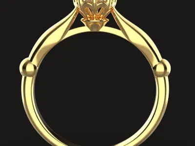 Engagement ring 3D print model 17