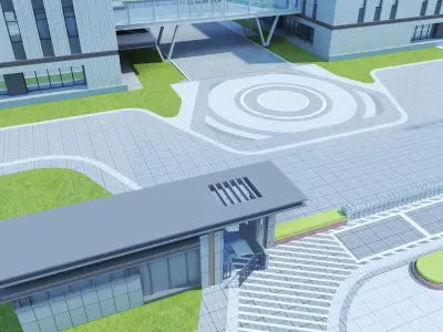 Industrial Building Factory 022 Low-poly 3D model