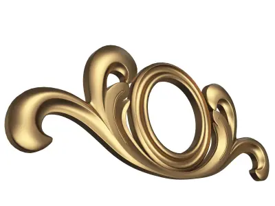 Carved Door Handle Decor 02 Low-poly 3D model