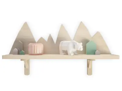 Trendy Teepee Shelves For Kids 3D model