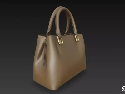 Brown Casual Shoulder Bag Low-poly 3D model