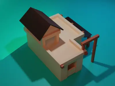 Build house with roof 3D model