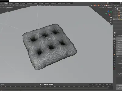 Leather pillow Free 3D model