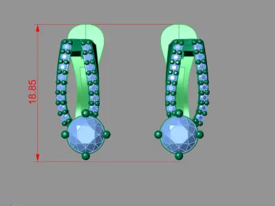 Women Earrings 3DM STL Womens Earring Renders 3D print models   3D print model 28