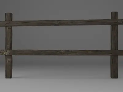 Wooden Fence Free low-poly 3D model