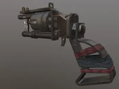 Post apocalyptic revolver  Low-poly 3D model