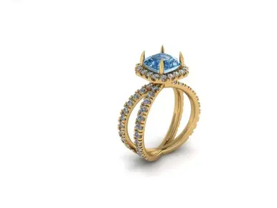 Braided emerald cut ring 332 3D print model