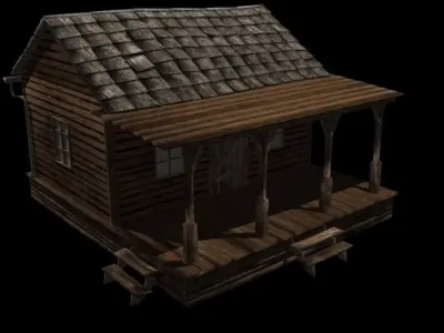 Old Wooden House Low-poly 3D model