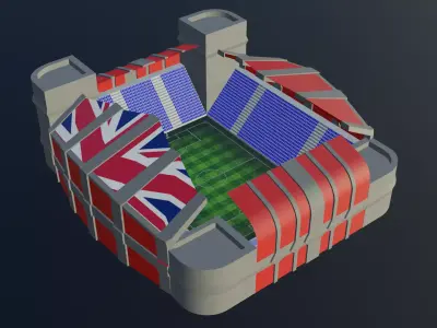 Football Stadium - England Low-poly 3D model