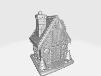 Cute Gingerbread House Christmas Gingerbread Cottage 3D print model