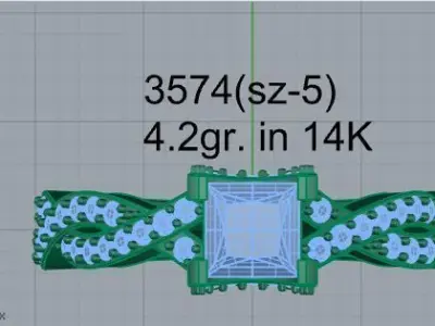 Princess Twisted Ring 3574 3D print model