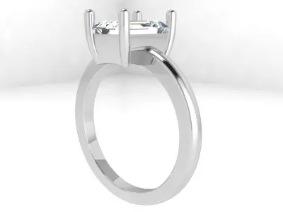 Emerald Solitaire Ring 4161 3D print model