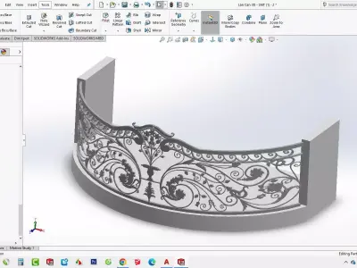 3D model of art villa iron railing architecture  3D model