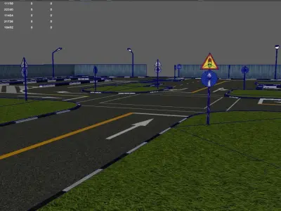 Car Driving License Test Track Model Low-poly 3D model