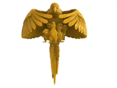 parrot and chicks 3D print model