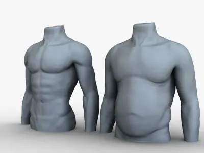 Male Mannequin Before and After 3D model