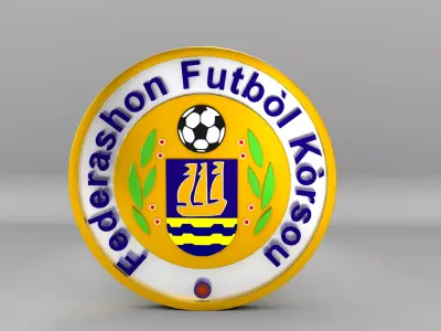 Curacao National Soccer Team Logo 3D model