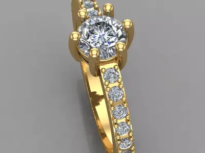 Anillo Solitario Elegante 3D print model