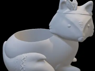 Fox pot planter 3d model stl for 3d printing  3D print model