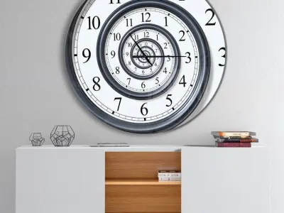 Time Sprial Analog Wall Clock Free 3D model