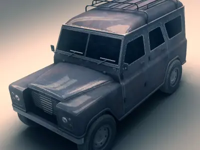 SUV 2 old land rover Low-poly 3D model