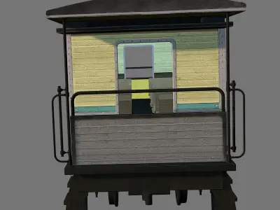 Old train passengers car 3D model