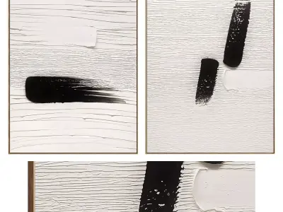 Plaster Two Photo Frame 505 Low-poly 3D model