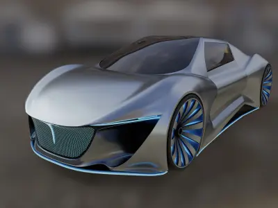 Electric Hybrid Coupe Car 3D model